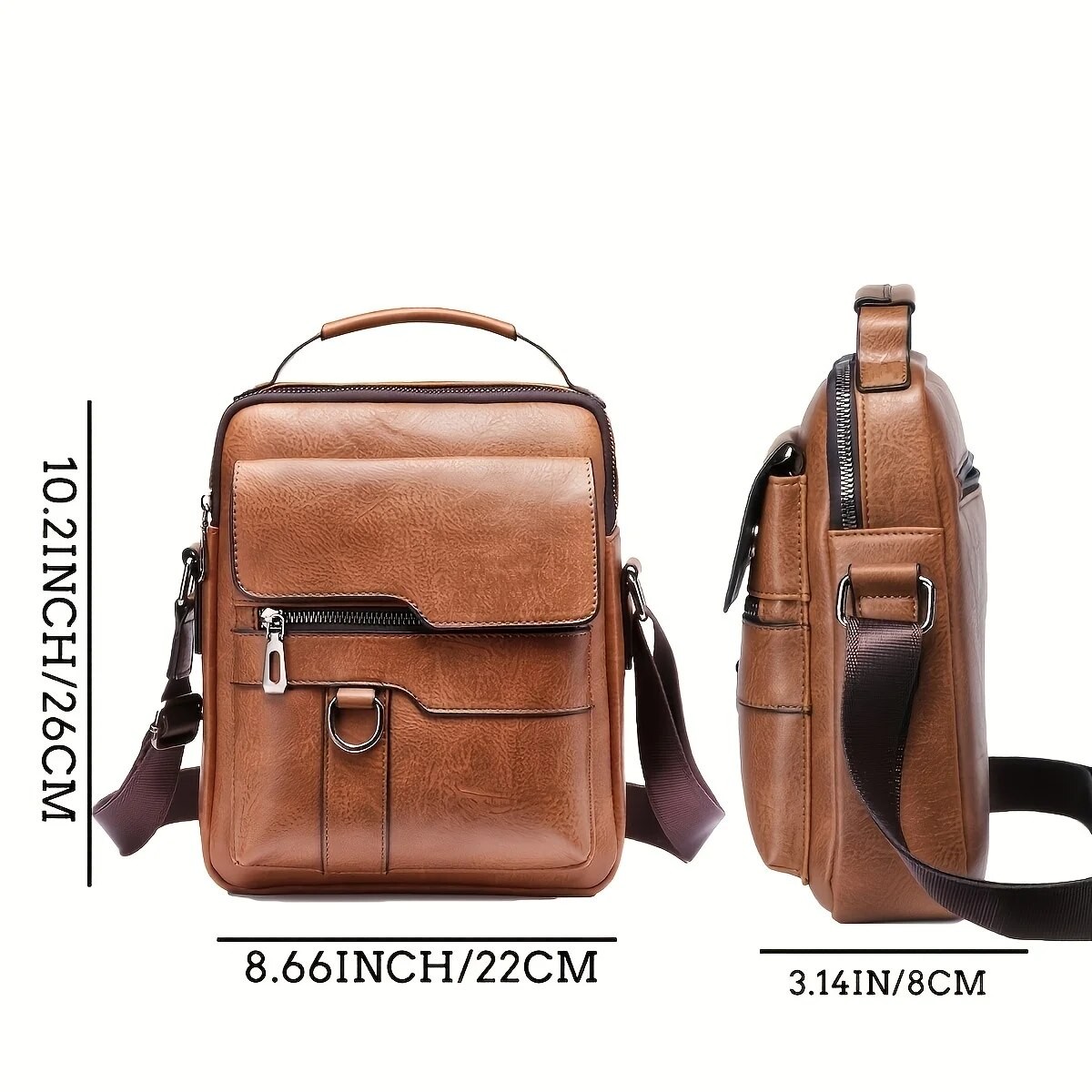 Bolso de hombro de piel sintética para hombre