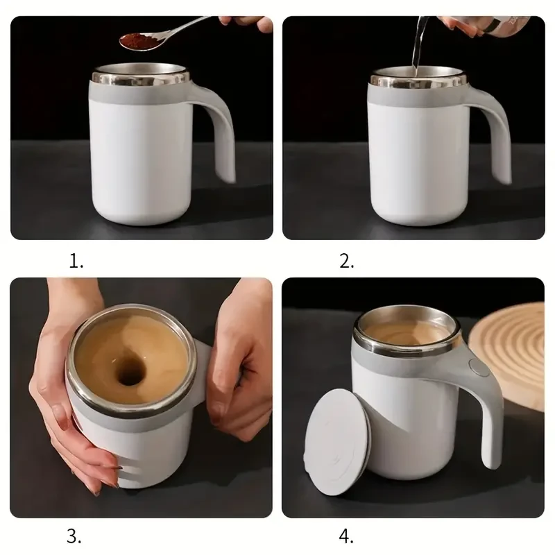 Taza de café giratoria magnética