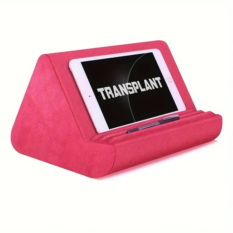 Cojín suave para tableta con bolsillo, soporte acolchado para tableta, ángulo de visión ajustable en 3 direcciones