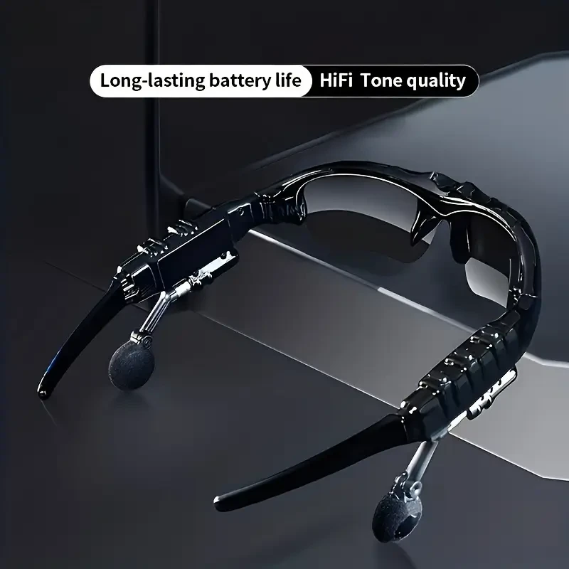 Gafas deportivas resistentes a los rayos UV con auriculares inalámbricos: perfectas para ciclismo, conducción, pesca, viajes y actividades al aire libre.
