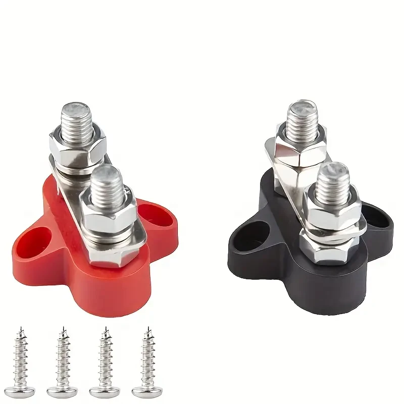 Bloque de terminales de distribución de energía de batería, CC 48 V, postes M8 dobles, conexión de batería