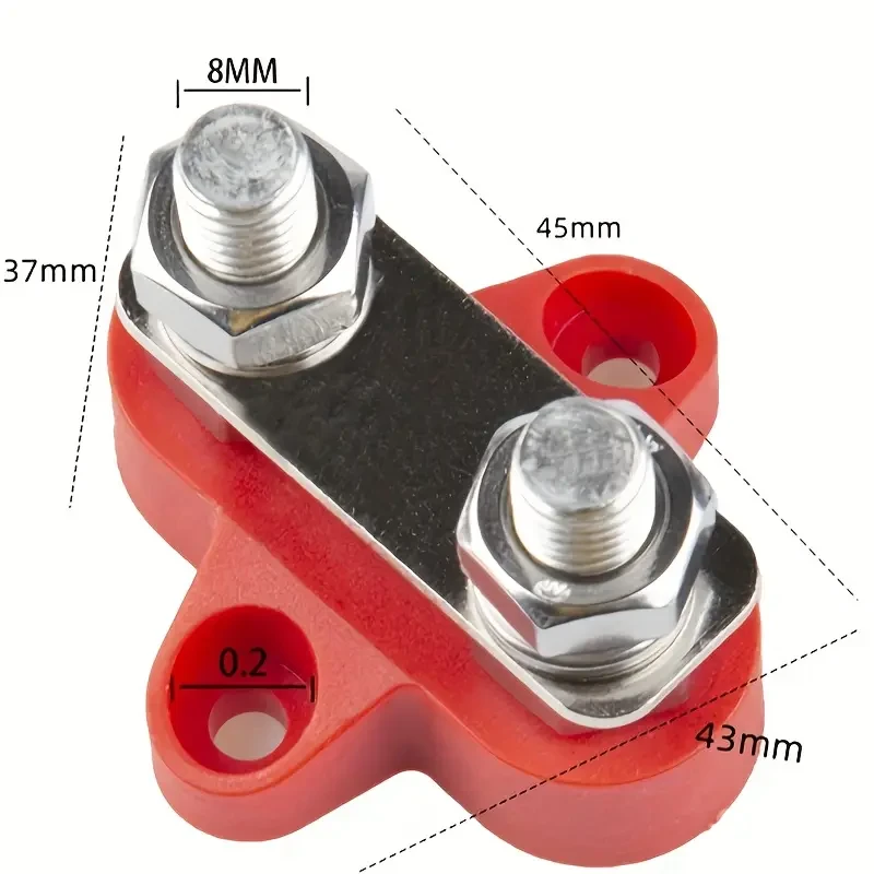 Bloque de terminales de distribución de energía de batería, CC 48 V, postes M8 dobles, conexión de batería