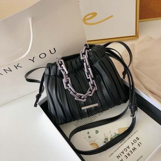 Bolsos de diseñador para mujer, bolso bandolera con cordón y cadena gruesa