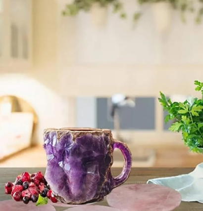 Taza de resina de cristal color café