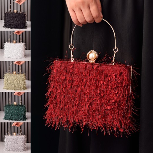 Bolsos con borlas para mujer, bolsos de fiesta de noche, bolsos cuadrados de diseñador de lujo a la moda, bolsos cruzados de hombro para mujer