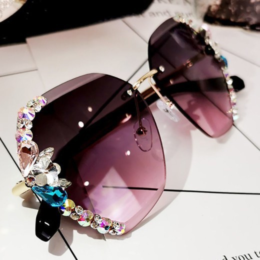 Gafas de sol cuadradas de lujo con diamantes de imitación para mujer, gafas de sol de moda para exteriores