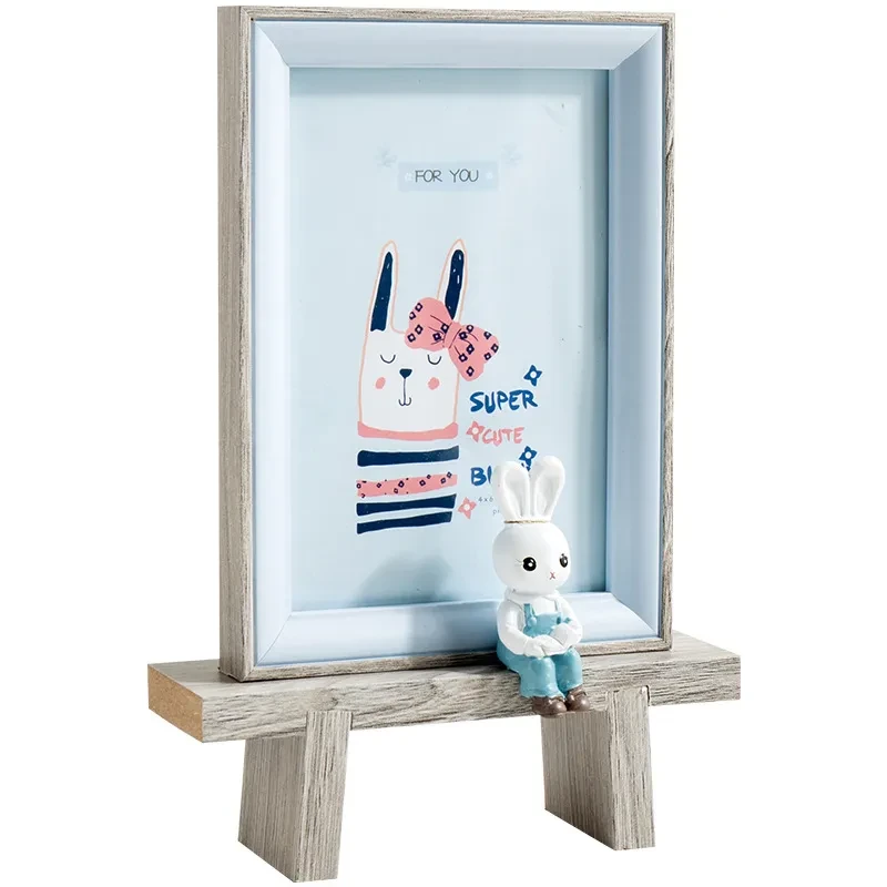 Marco de fotos con diseño de habitación de niña linda de dibujos animados