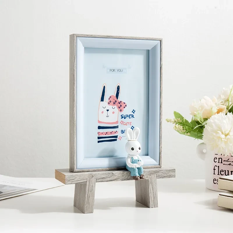 Marco de fotos con diseño de habitación de niña linda de dibujos animados