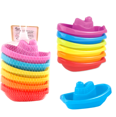 Juguetes de baño para bebés: vasos apilables de colores