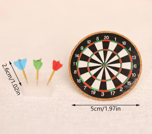 1 juego de dardos en miniatura para casa de muñecas 1:12