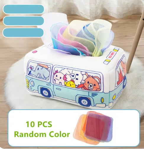 Caja de pañuelos mágica Montessori Toys para bebé