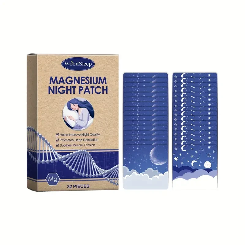 Parches de aceite de magnesio, parches de cloruro de magnesio con ingredientes de cloruro de magnesio, lavanda, aceite de coco y árnica. Parches de aceite de magnesio para el cuerpo (32 unidades).