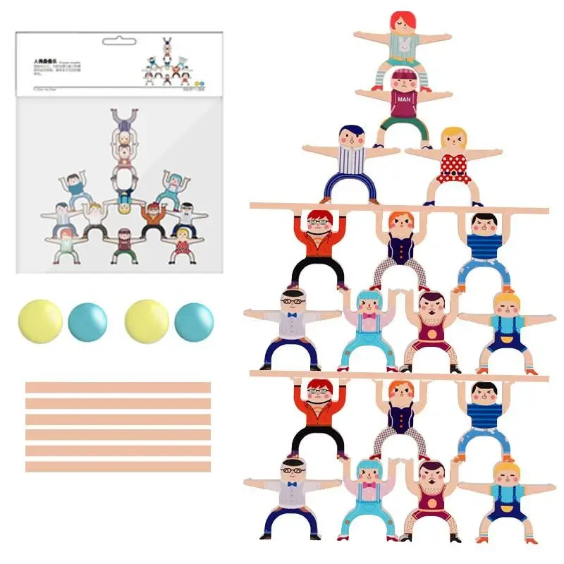 Pilas de bloques altos de equilibrio de Hércules para niños