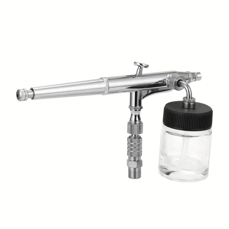 Set de aerógrafo profesional para modelismo y pintura artística con llave adaptadora G1/8, 2 depósitos de fluido, 2 agujas y 2 boquillas.