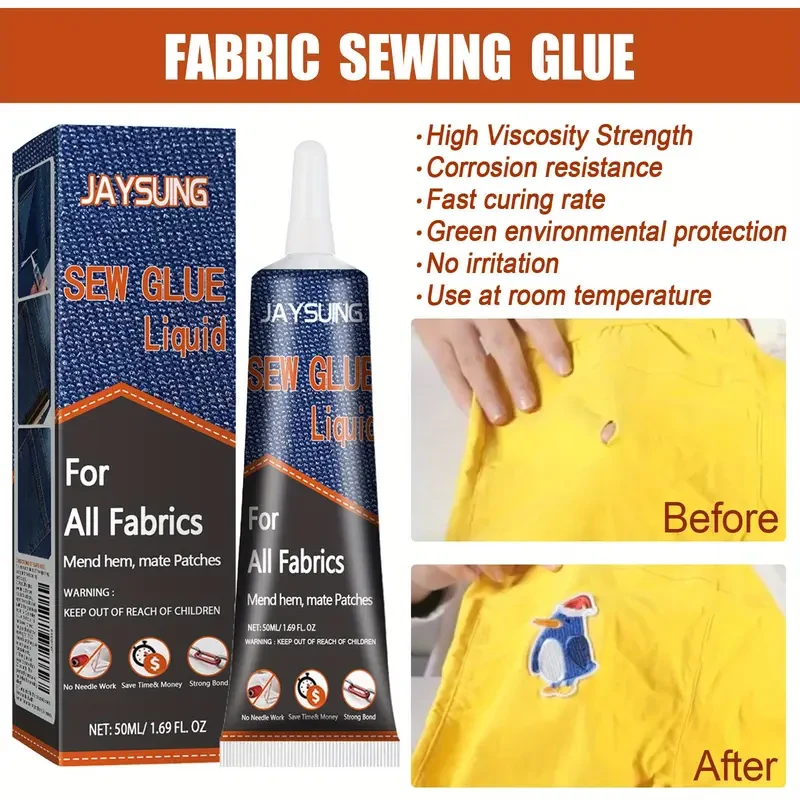 Pegamento para coser telas Reparación de ropa desgastada Pegamento especializado Plantillas para pantalones Adhesivo para telas Pegamento para coser
