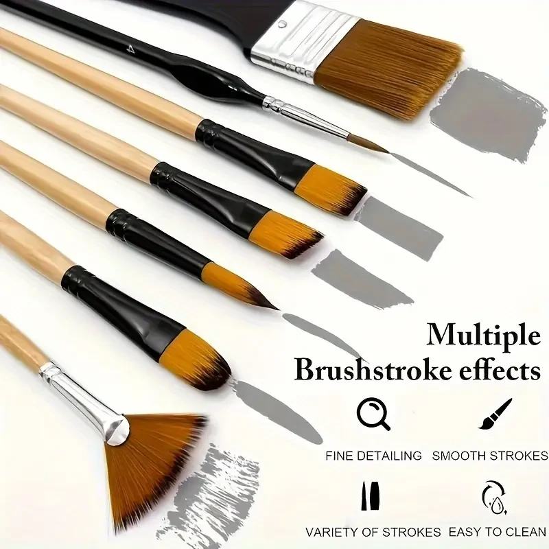 Juego de 32 pinceles para artistas con cerdas de nailon