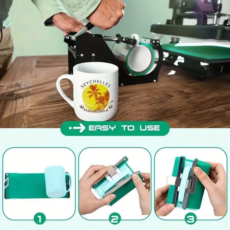 Abrazaderas de silicona POPMISOLER para tazas (3 unidades): sin BPA, antideslizantes y duraderas, para sublimación 3D de 11, 12 y 15 oz.