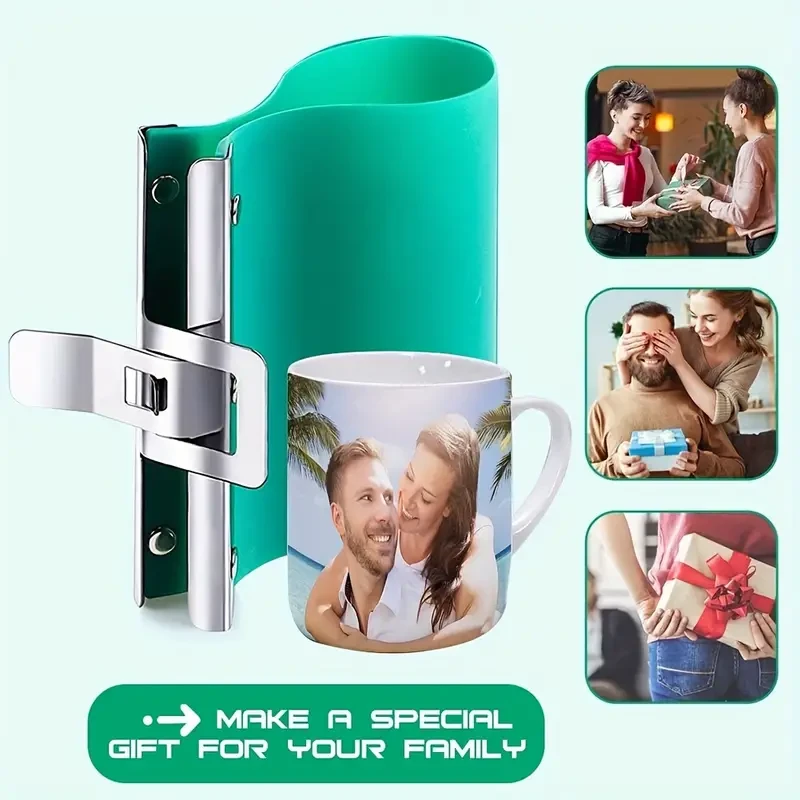 Abrazaderas de silicona POPMISOLER para tazas (3 unidades): sin BPA, antideslizantes y duraderas, para sublimación 3D de 11, 12 y 15 oz.