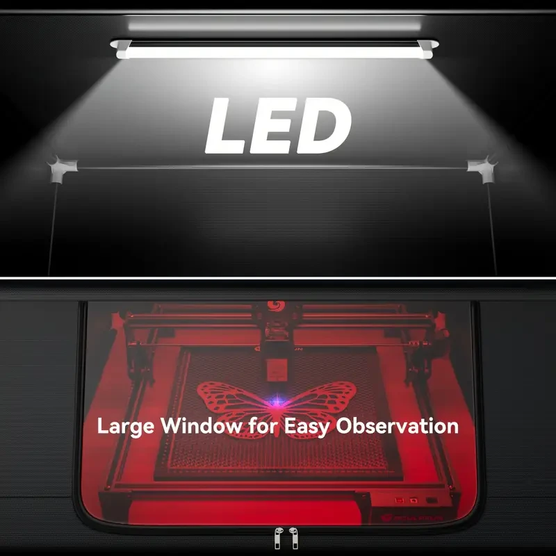Caja de protección para máquina de grabado láser SCULPFUN B1, 680 x 765 x 380 mm, carcasa ignífuga y a prueba de humo, con ventilador de corte láser.