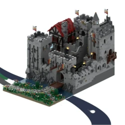 Modelo de bloques de construcción de plástico del Reino del León de la Fortaleza de Haiston