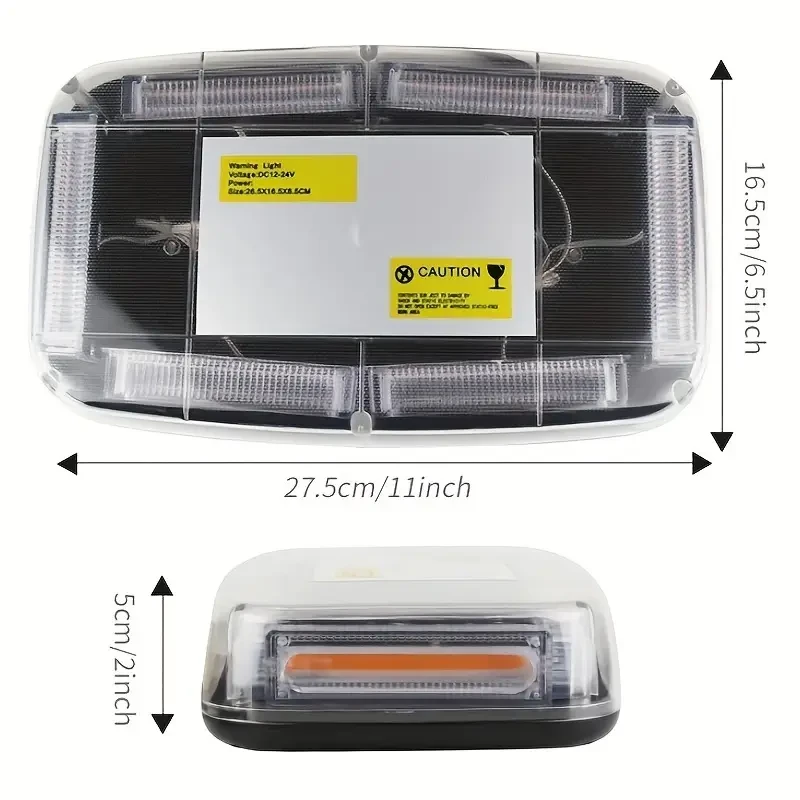 Luz LED COB de emergencia de alta visibilidad, magnética, enchufable, de 12/24 V, con 7 modos y batería de larga duración.