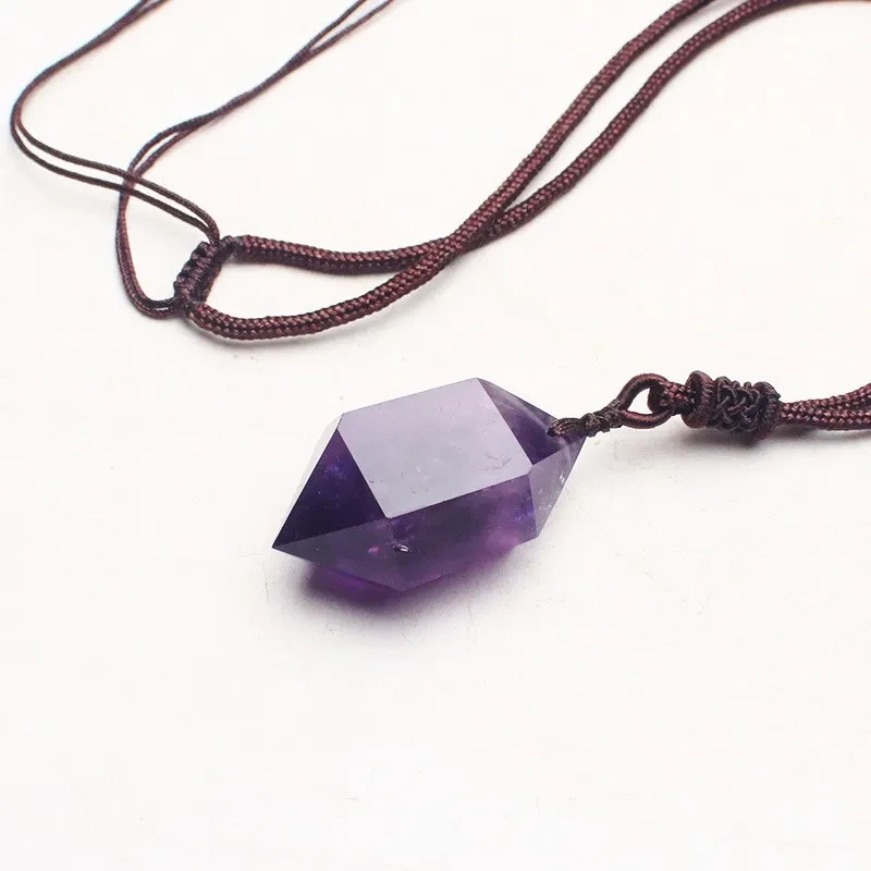 Colgante hexagonal de amatista natural