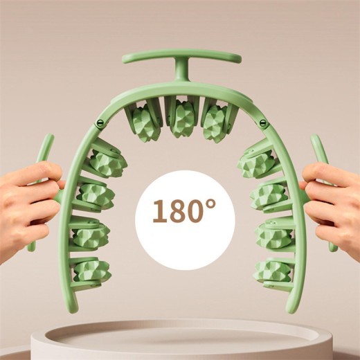 Masajeador manual multifuncional redondo con rodillo para fitness, cintura, glúteos, músculos de las piernas, pinza para muslos, herramienta de masaje extraíble para gimnasio, belleza y salud.