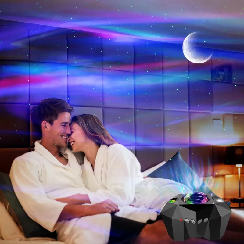 Proyectores de luz de estrellas Aurora Borealis LED, atmósfera de galaxia, luz nocturna de galaxia, lámpara de cielo y luna para el hogar, decoración de habitación, regalo