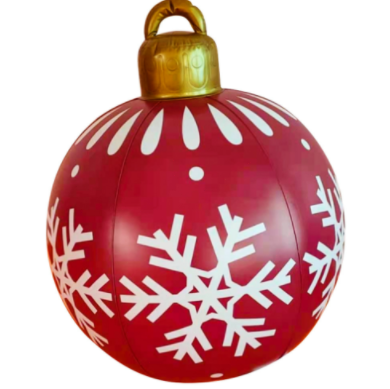 Bola de Navidad inflable de PVC para exteriores, 60 cm, gigante, grande, para decorar el árbol de Navidad.