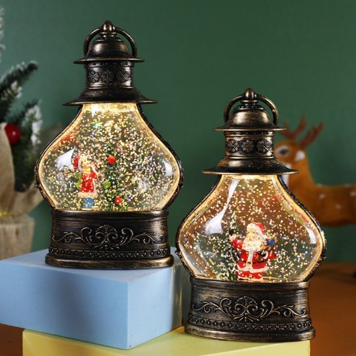 Bola de cristal con copos de nieve para decoración navideña