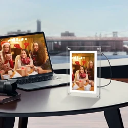Marco de fotos y vídeos digitales acrílico con batería nueva
