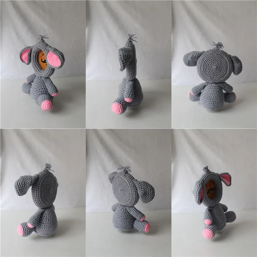 Marco de fotos de ardilla amigurumi hecho a mano, muñeco de peluche animal