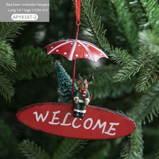 Colgante de paracaídas de globo aerostático navideño de hierro nórdico, decoraciones creativas, adornos colgantes para árbol