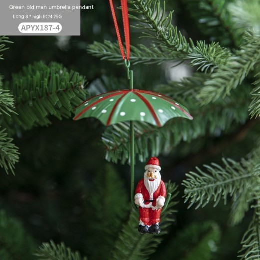 Colgante de paracaídas de globo aerostático navideño de hierro nórdico, decoraciones creativas, adornos colgantes para árbol