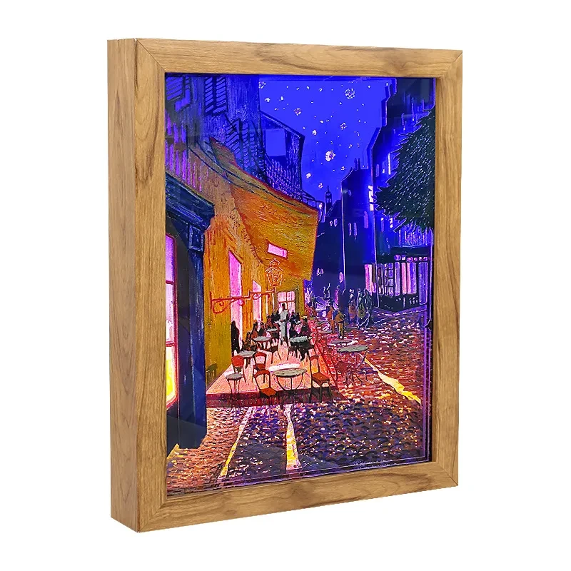 Marco de fotos de cafetería con pintura estereoscópica 3D