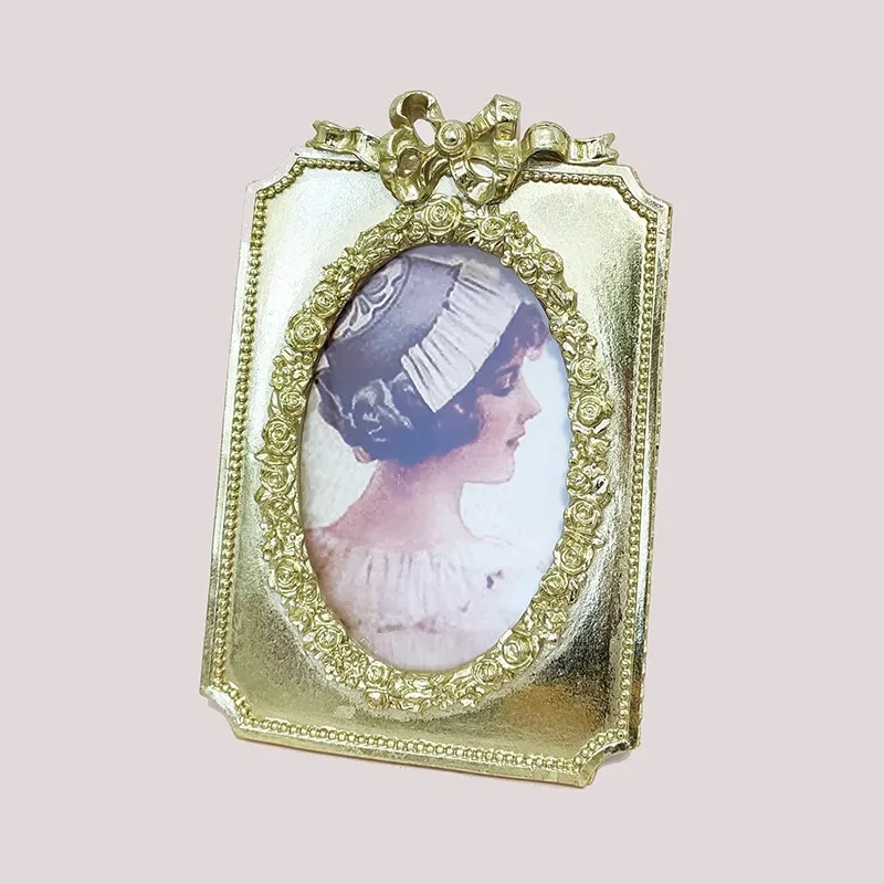 Marco de fotos con alas de ángel, nuevo, vintage, dorado americano