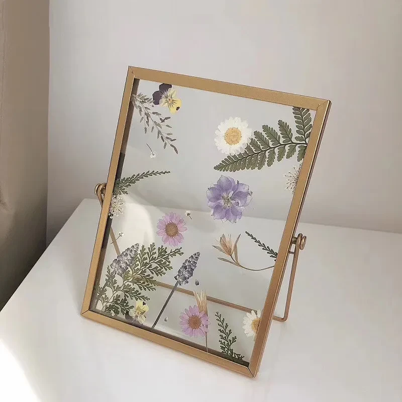 Marco de fotos creativo de plantas en estéreo retro