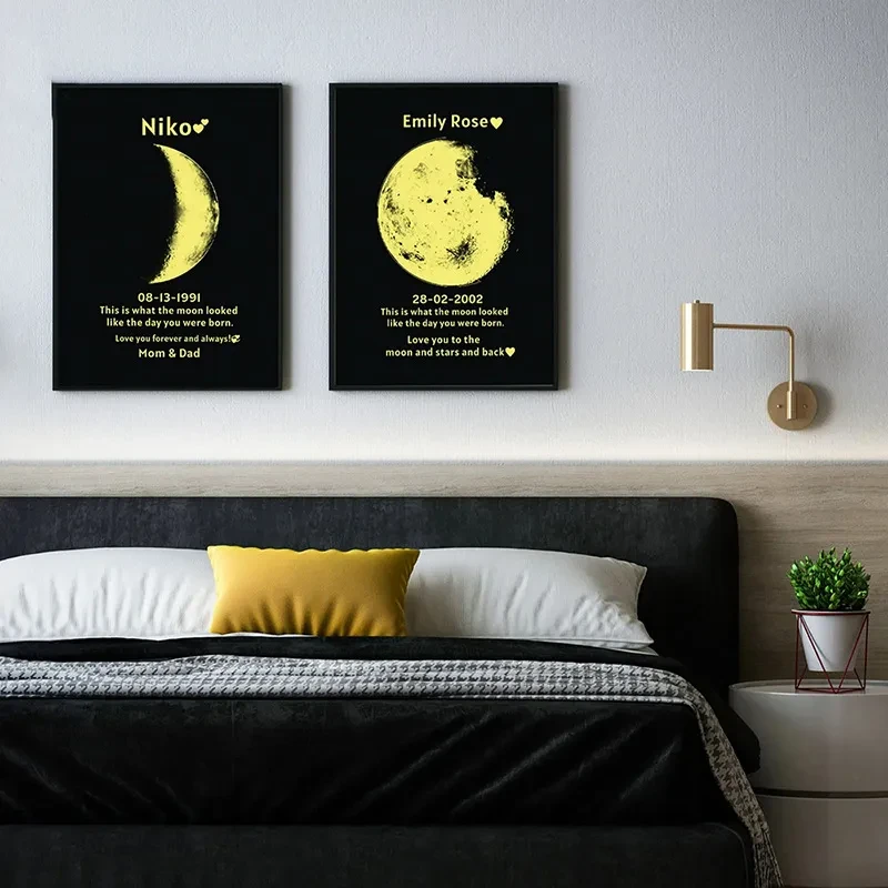 Marco de fotos de luna bañado en oro, decoración, regalo de aniversario