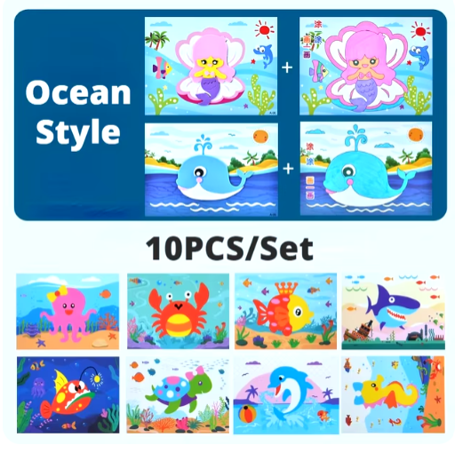 10 pegatinas de espuma EVA 3D para niños