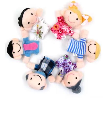 Marionetas de dedo de peluche para bebés que cuentan historias