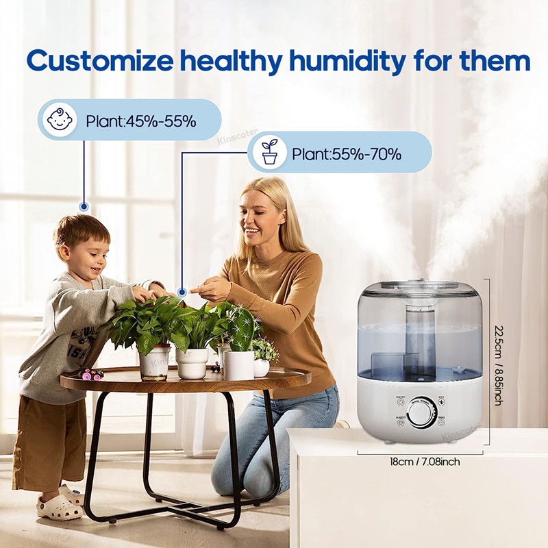 Humidificador de aire KINSCOTER de 3 l, difusor de aroma de gran capacidad con control remoto y temporizador.