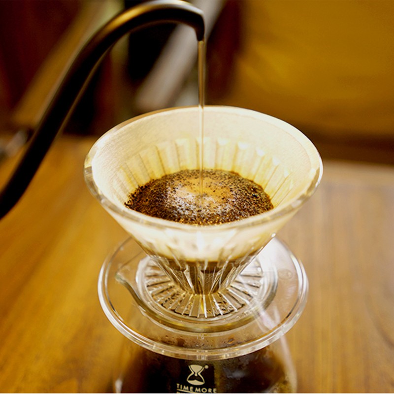 TIMEMORE Papel de filtro de café 50 piezas Filtro de goteo manual en forma de V para verter