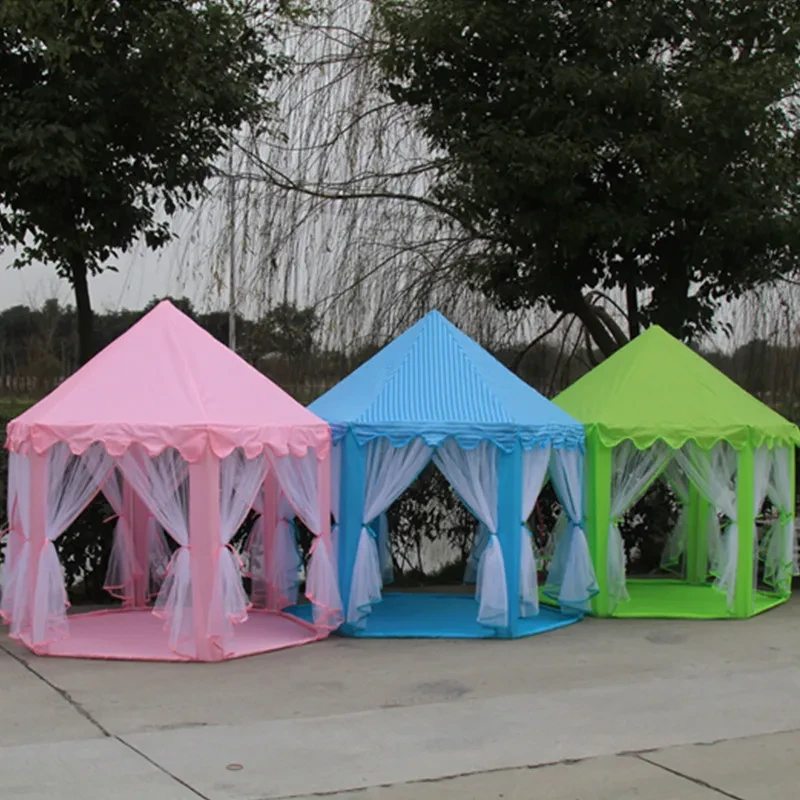 Tienda de campaña hexagonal con forma de castillo de princesa para niños