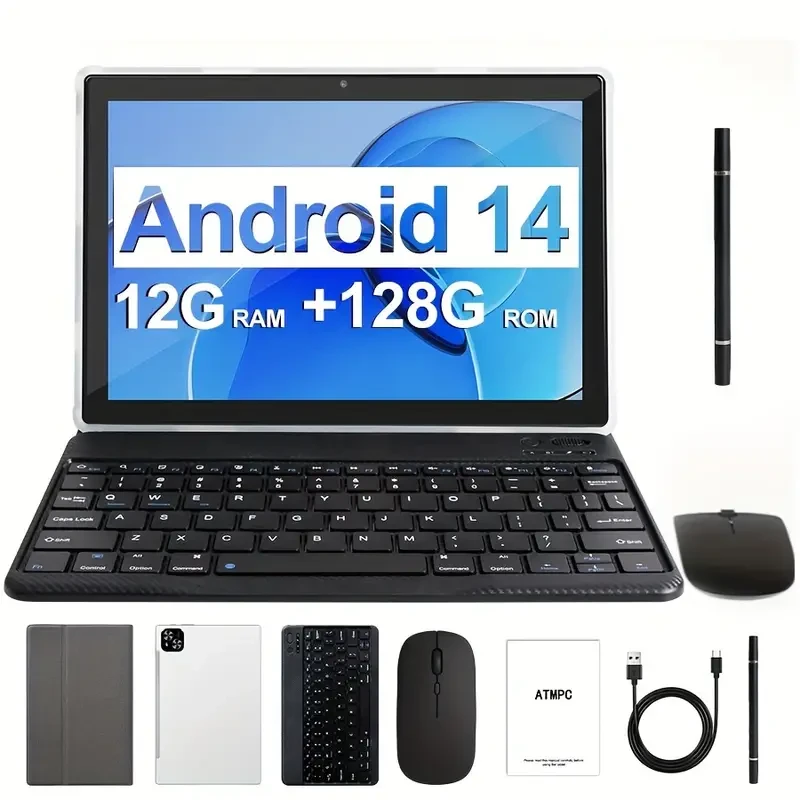 Tableta Android 14 de 25,65 cm, 2 en 1 con teclado