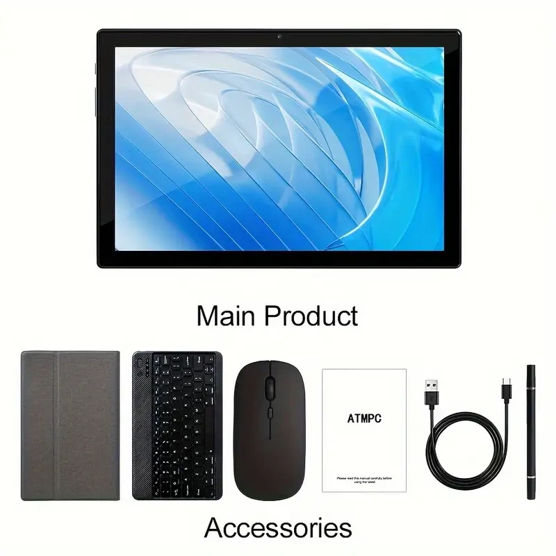 Tableta Android 14 de 25,65 cm, 2 en 1 con teclado