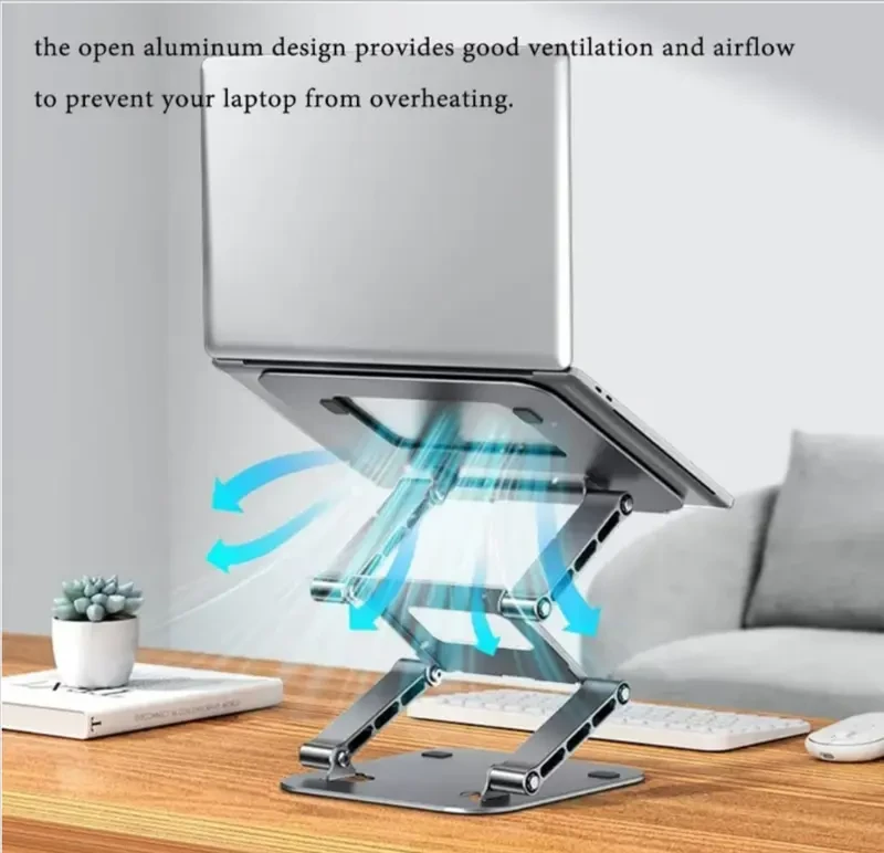 Soporte ergonómico ajustable para portátil: diseño plegable y portátil para portátiles y MacBooks de 25,4 a 43,18 cm