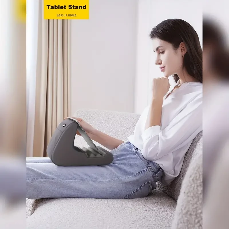 Soporte universal para tableta: almohadilla ergonómica suave para cama y regazo con soporte para lápiz óptico, bolsillo y ángulo de visión ajustable para 4-13 pulgadas.