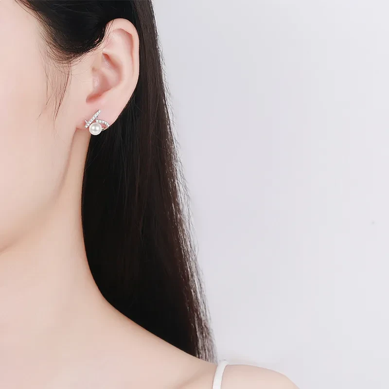 Pendientes de plata de ley 925 con perlas de agua dulce impecables
