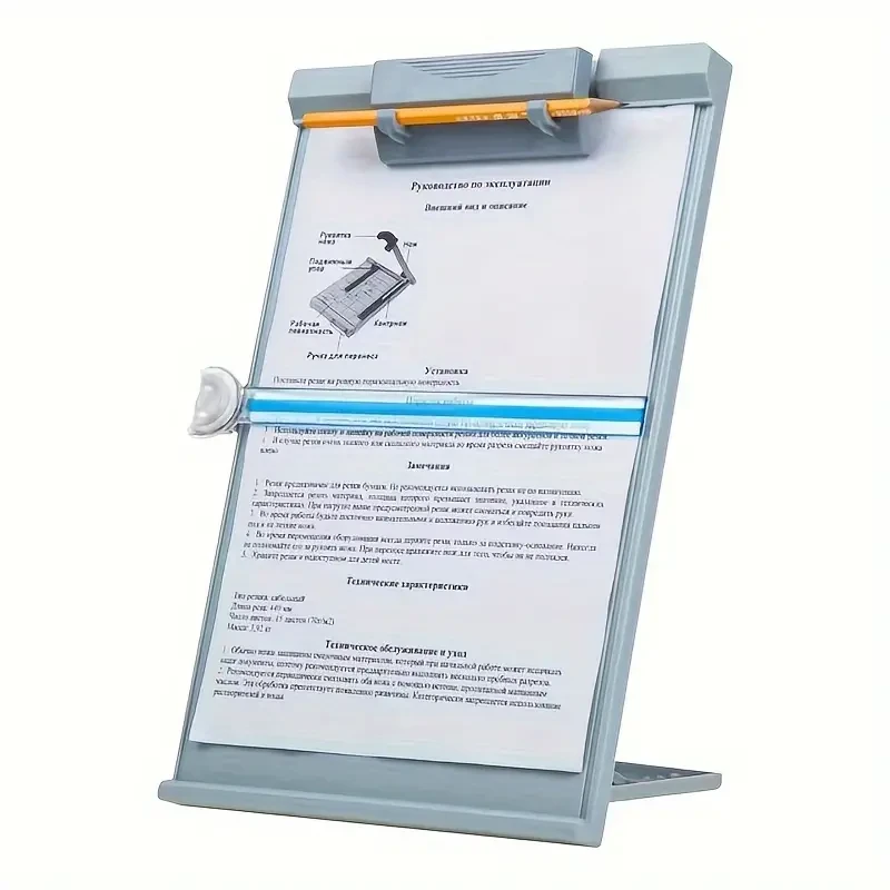 Organizador de escritorio plegable y versátil de ABS: archivador con clip, soporte para escribir y estantería para leer y escribir, ideal para el regreso a clases.