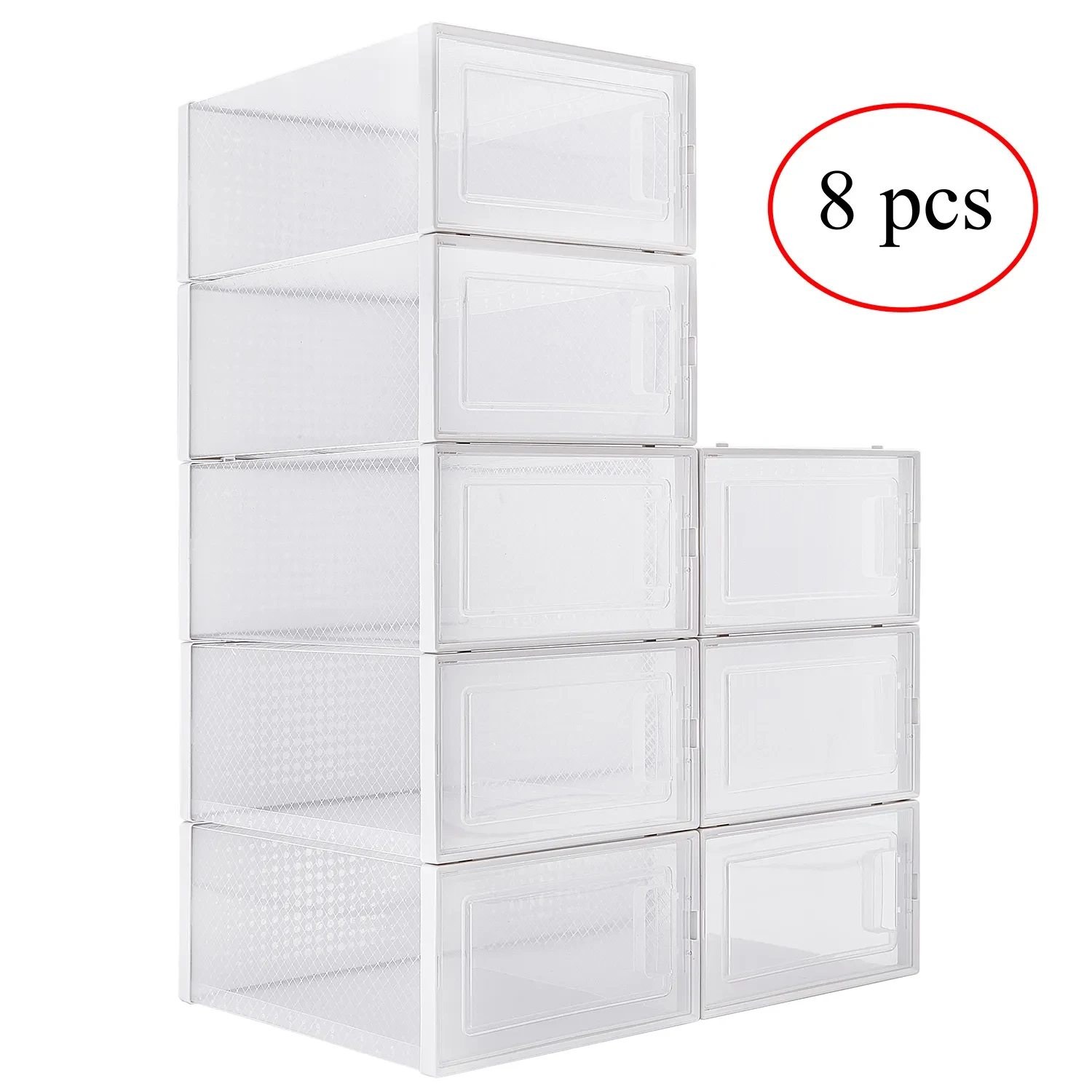 Paquete de 8 cajas transparentes para guardar zapatos